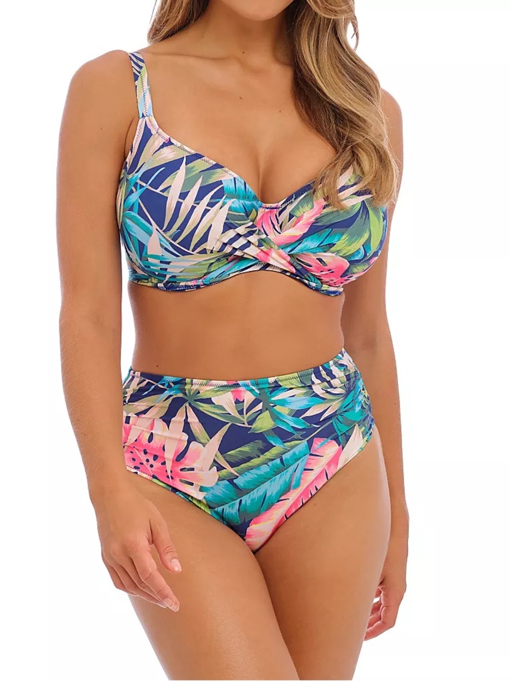 Fantasie Swimwear Bikini Set - High Waisted Floral Tropical (Size 32J / XL)